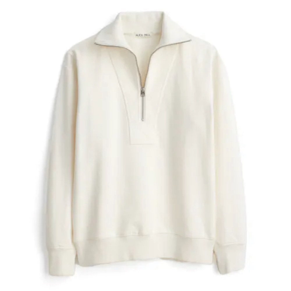 ALEX MILL Men’s Fleece Half Zip, 100% Cotton